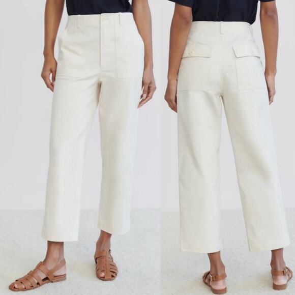 Jenni Kayne Pants - Jenni Kayne Cotton Linen Ranger Trouser Ivory size 12